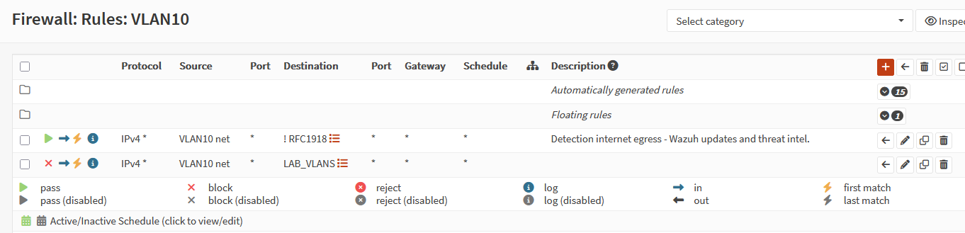 VLAN 10 firewall rules