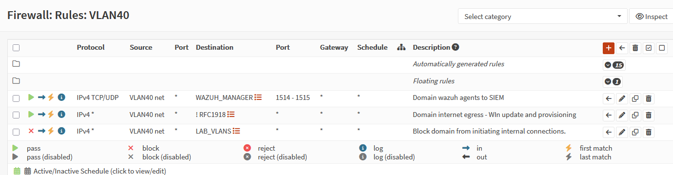 VLAN 40 firewall rules
